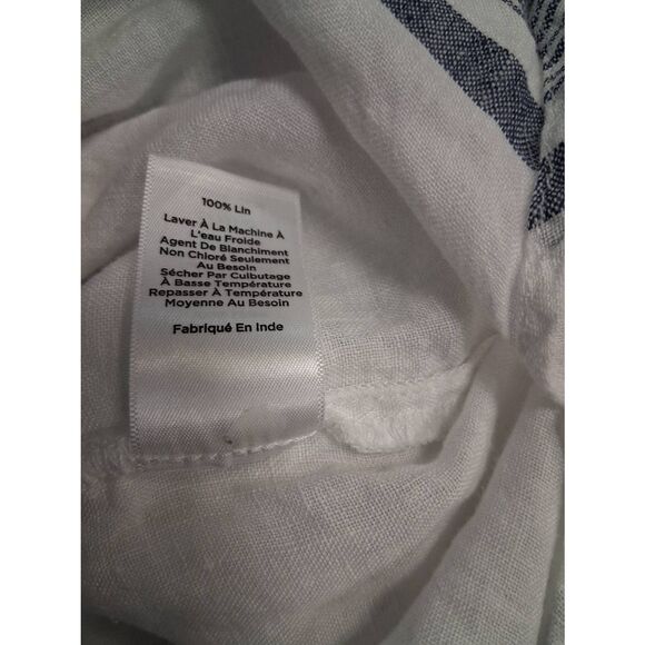 Talbots womens large white 100% linen blouse gauzy beach casual top or work - Picture 9 of 10